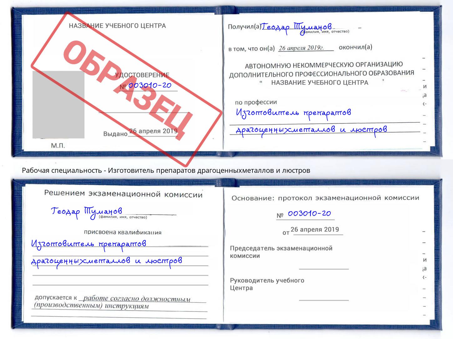 Изготовитель препаратов драгоценныхметаллов и люстров Чебоксары