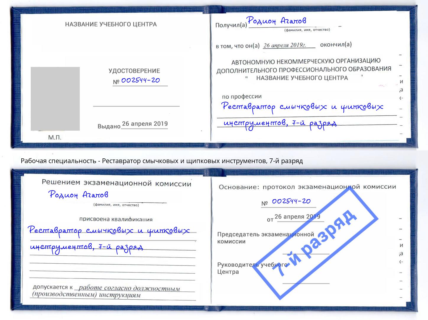 корочка 7-й разряд Реставратор смычковых и щипковых инструментов Чебоксары